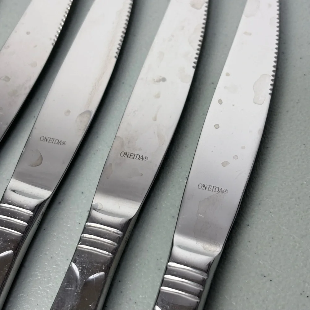 Oneida New York Stainless Steel Flatware Dinner Table Knives Lot of 6